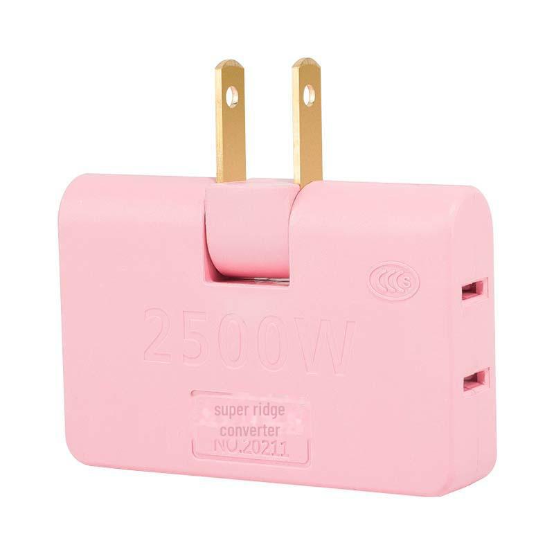 Вращающийся на 180° двухконтактный разъем-конвертер: Преобразует одну розетку в три с помощью конструкции с двумя головками