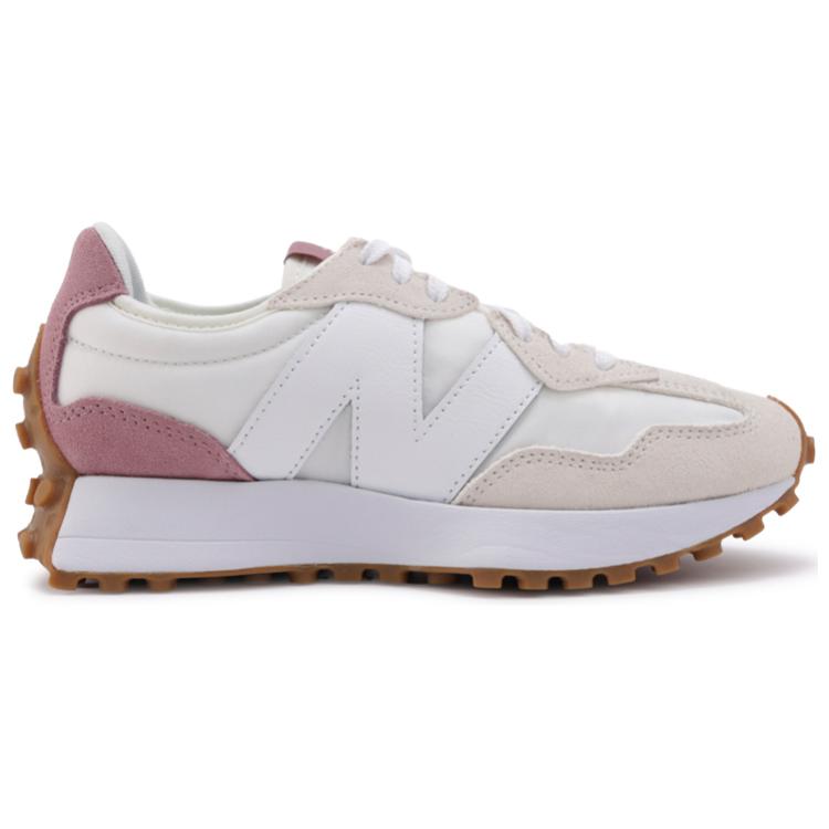 New Balance 327 Бело-розовые женские кроссовки кремово-бежевые WS327FSR