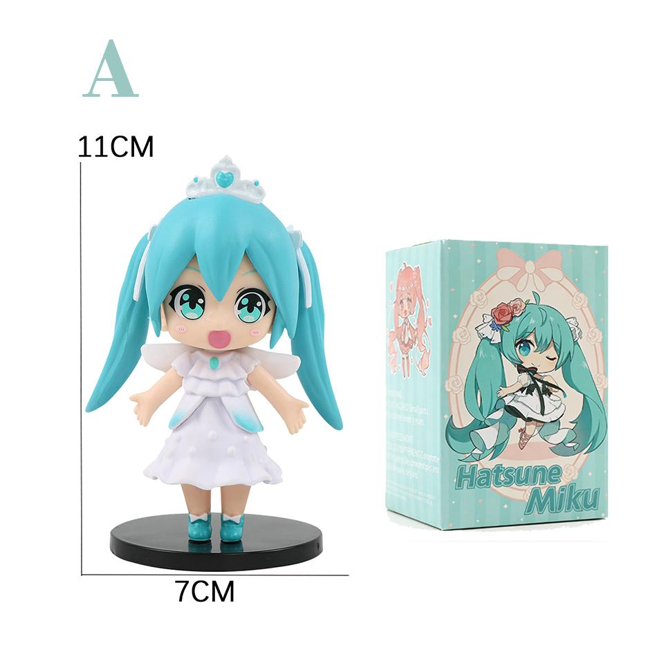 6Pcs/Set Anime Blind Box Hatsune Miku Figure Mini Character Ornaments Kawai Table Decoration For Home Adult Toy Child Gift