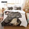 Bulldog Duvet Cover Set Polyester Bulldog Twin Bedding Set Black and White Style Animal Theme Double Queen King Size Quilt Cover