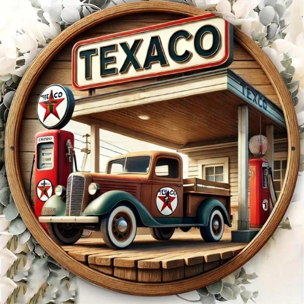 Texaco Винтажная металлическая жестяная табличка Ретро Декор стены гаража Рустикальное Искусство бензоколонки Алюминиевый Декор для дома