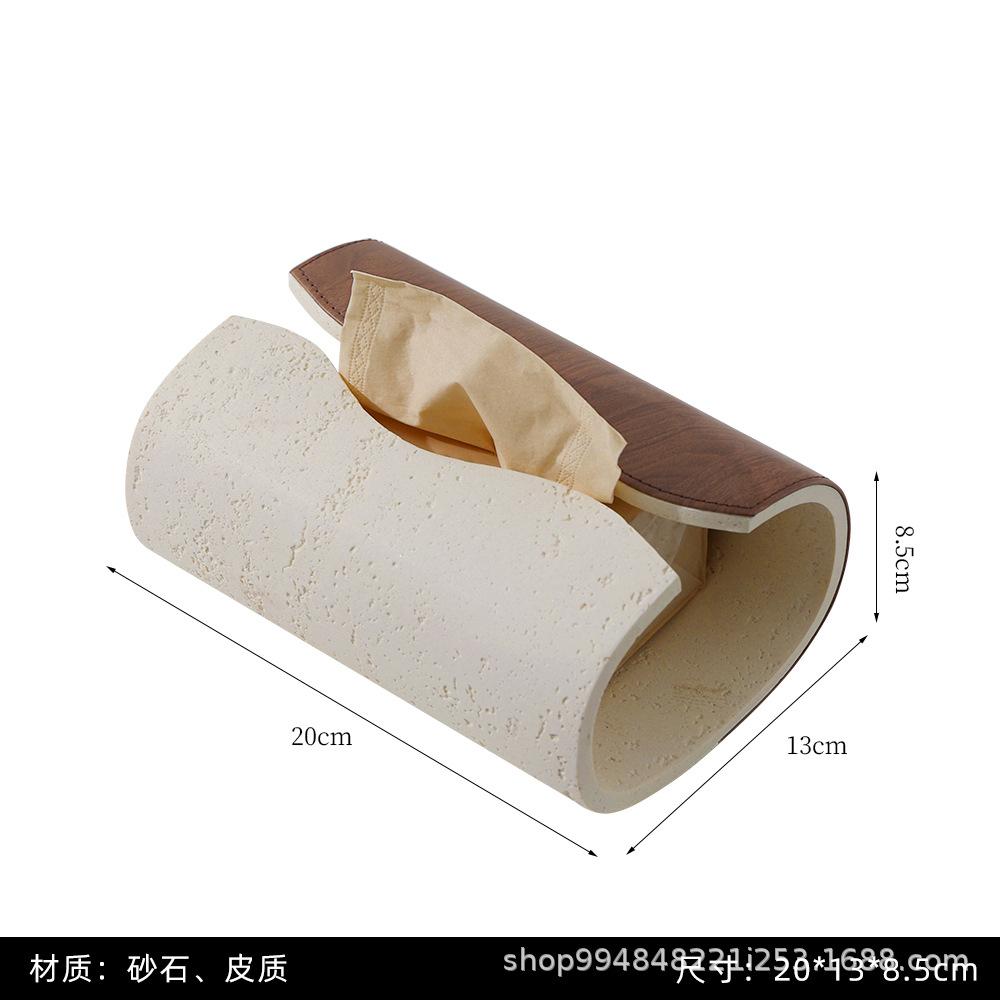 Geometric Leather Tissue Box Abstract Irregular Desktop Storage Box Paper Towel Holder Toilet Napkin Holder Home Decoraction