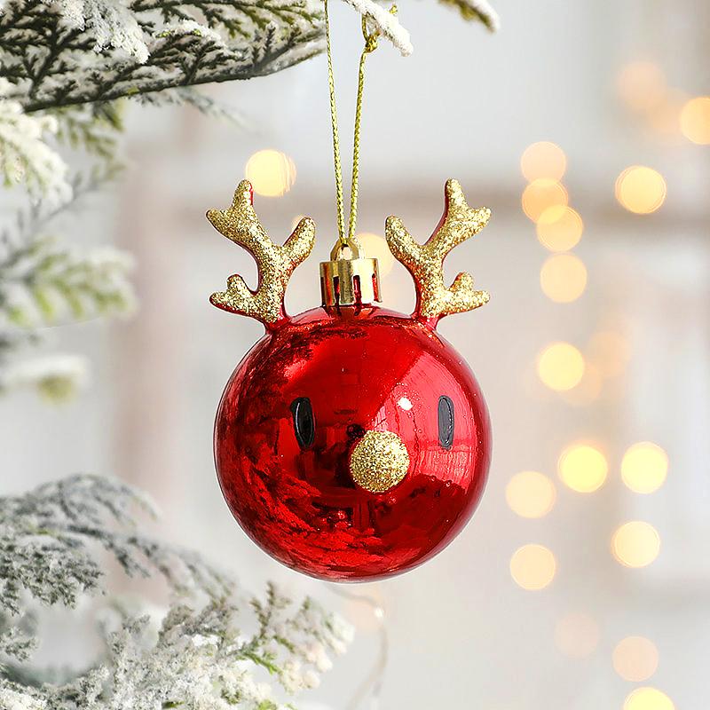 1Pce Deer Christmas Ball Christmas Ball Antlers Ball Christmas Tree Hanging Deer Pendant