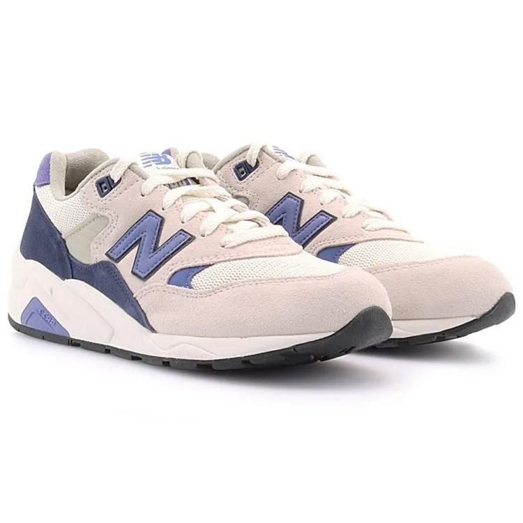New Balance 580 Comfortable Low top Casual Running Shoes Unisex Beige Navy Blue (Unisex) Running Shoes