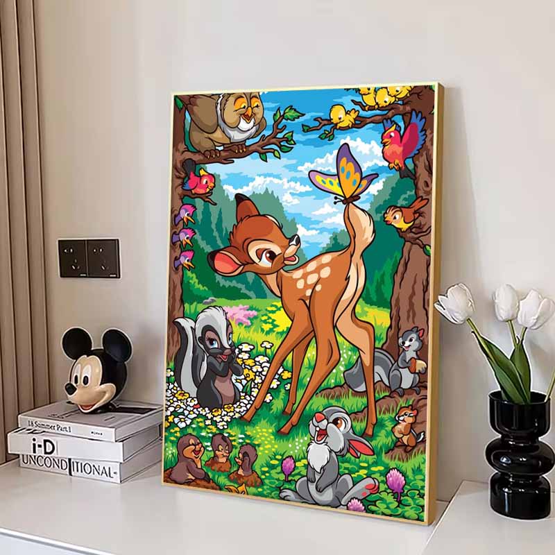 Disney 5D DIY Алмазная мозаика Иллюстрация Бэмби, Мультяшная Полная Алмазная Мозаика Алмазная Живопись Искусство Настенное Украшение Набор для Творчества