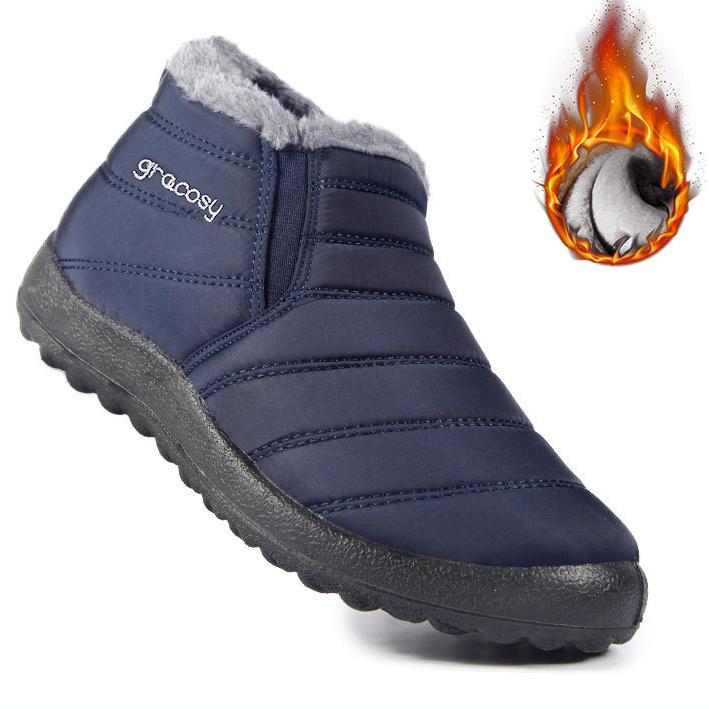 Водонепроницаемые хлопковые ботинки размера 35–45. Мужские и женские зимние ботинки большого размера с низким берцем. Нескользящая хлопковая обувь.