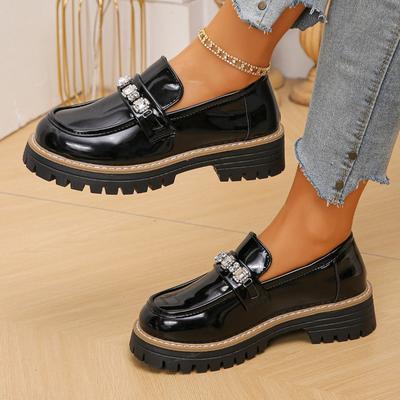 Женские лоферы широкой полноты, украшенные жемчугом, модные оксфорды однотонной расцветки, нарядные слипоны в европейском стиле