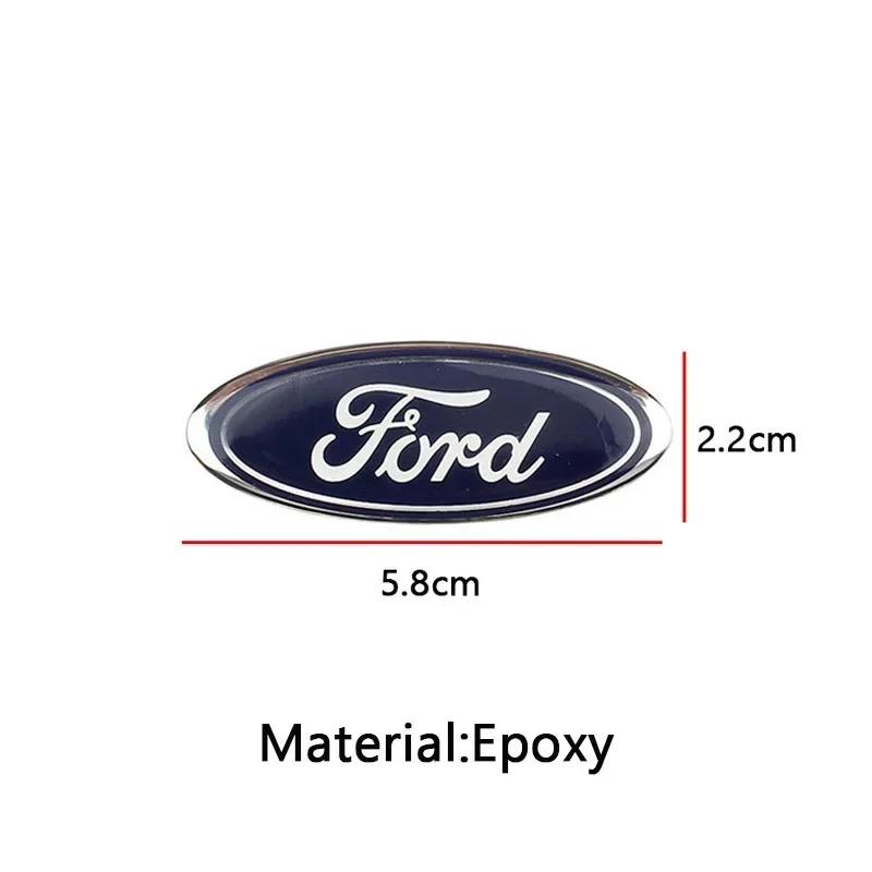YJBU1 58x22mm Car Steering Wheel Center Emblem Sticker for Ford Focus 3 MK2 Fiesta MK7 Mondeo Mk4 Fusion Kuga Transit Edge F150