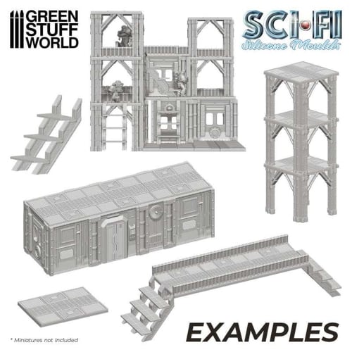 Green Stuff World Silicone Mold SF Structure Set Hobby Tool GSWD-4075