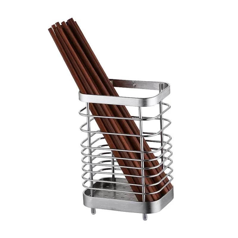 Heavy Duty Stainless Steel Kitchen Cutlery Holder Wall Mounted Chopstick Drainer Storage Organizer for Forks Spoons