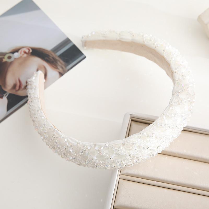 Laser Premium Crystal Baroque Headband Full Diamond Crossed Headband Fashion Hair Bundle Colorful Hair Accessories