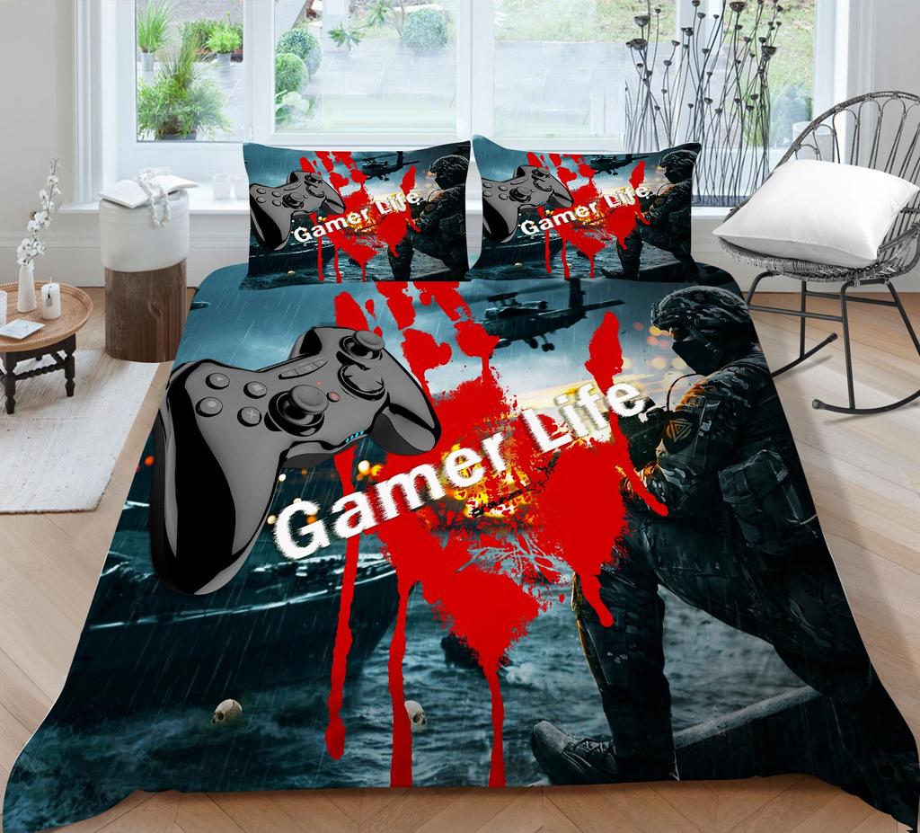 Набор пододеяльников для игр, пододеяльник для игр, уникальный дизайн, домашние покрывала, постельное белье королевского размера, детское мягкое постельное белье