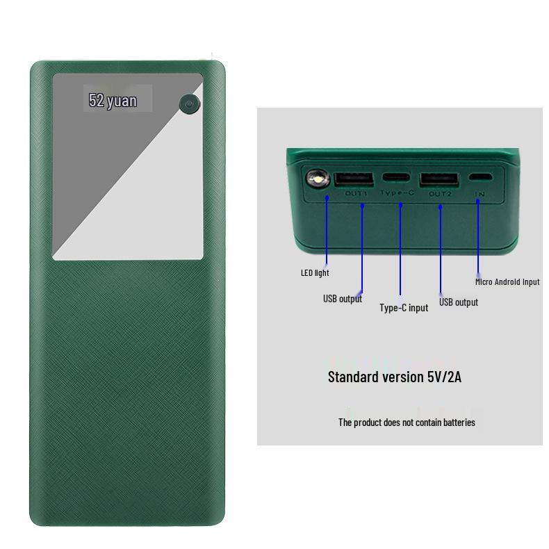 Безпаечный 6-элементный корпус Power Bank с быстрой зарядкой PD для аккумуляторов 26650, комплект