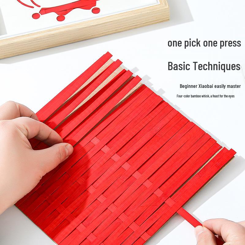 DIY Bamboo Weaving Kit: Intangible Cultural Heritage Craft for Kids & Parent-Child Activity, Perfect As a New Year's Day Photo Frame Gift.