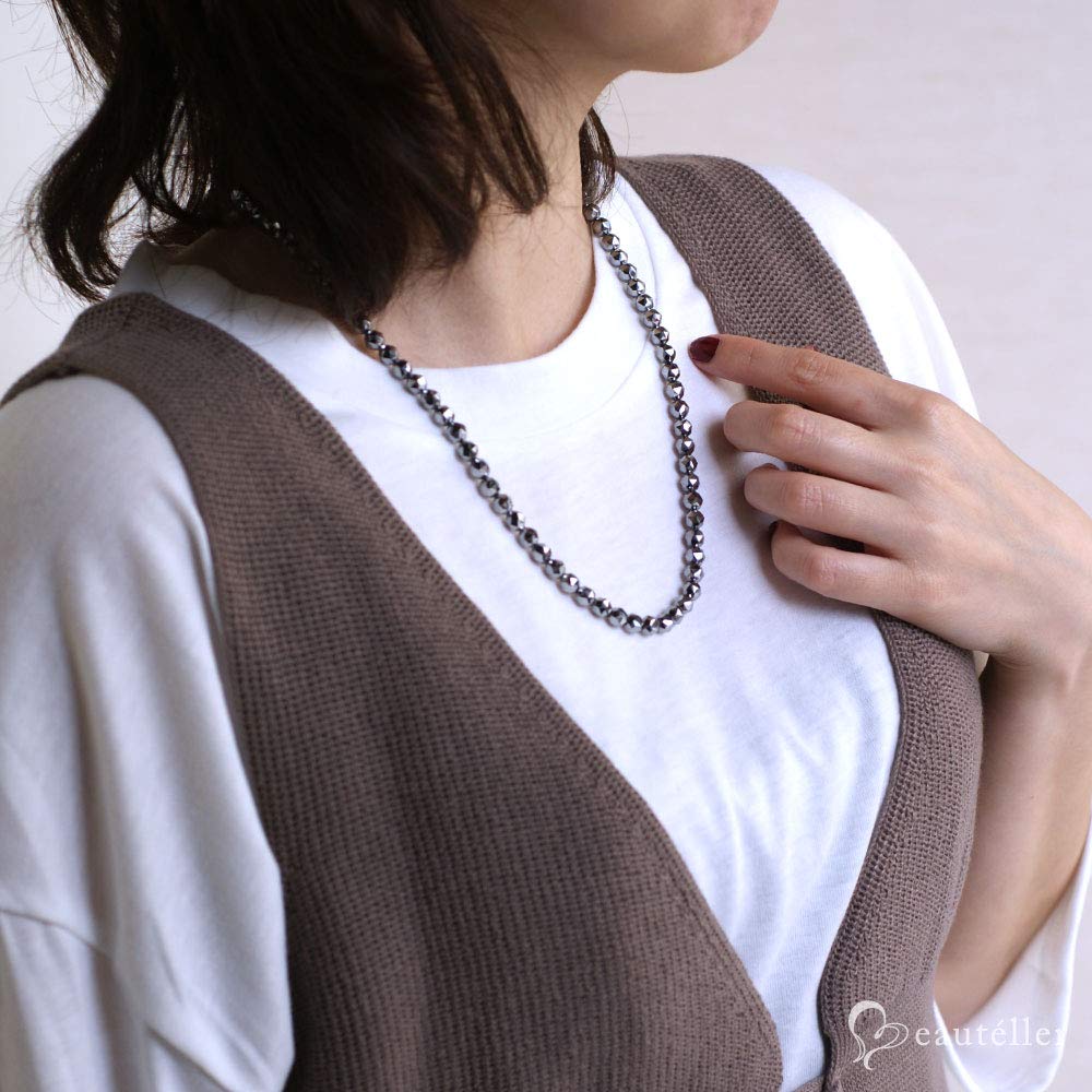 Terahertz Ore Necklace Star Cut 6mm Tested by Public Power Stone Genuine Guaranteed Raw Stone Natural Stone Healthy Circumference 60cm [OVER-9]
