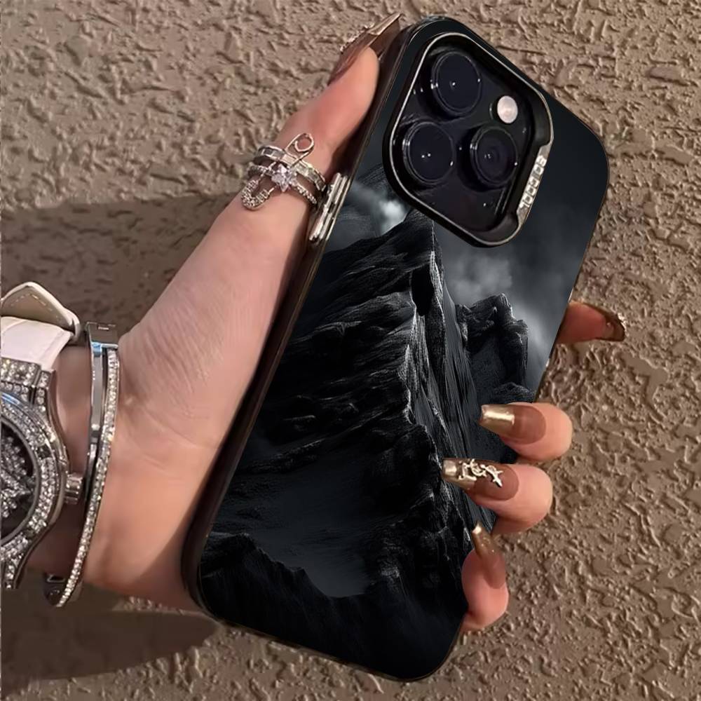 Черная гора INS Дизайн Чехол для телефона Для iPhone 17,16,15,14,13,12,11,Pro,Max,Plus Ударопрочный чехол
