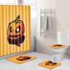 Halloween Shower Curtain Floor Mat Combination Four-Piece Set Bathroom Toilet Carpet Door Mat