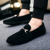 Men's All Seasons Classial Casual Peas Shoes Breathable Office Suede Shoes Black Darkblue Red Driving Loafers for Male