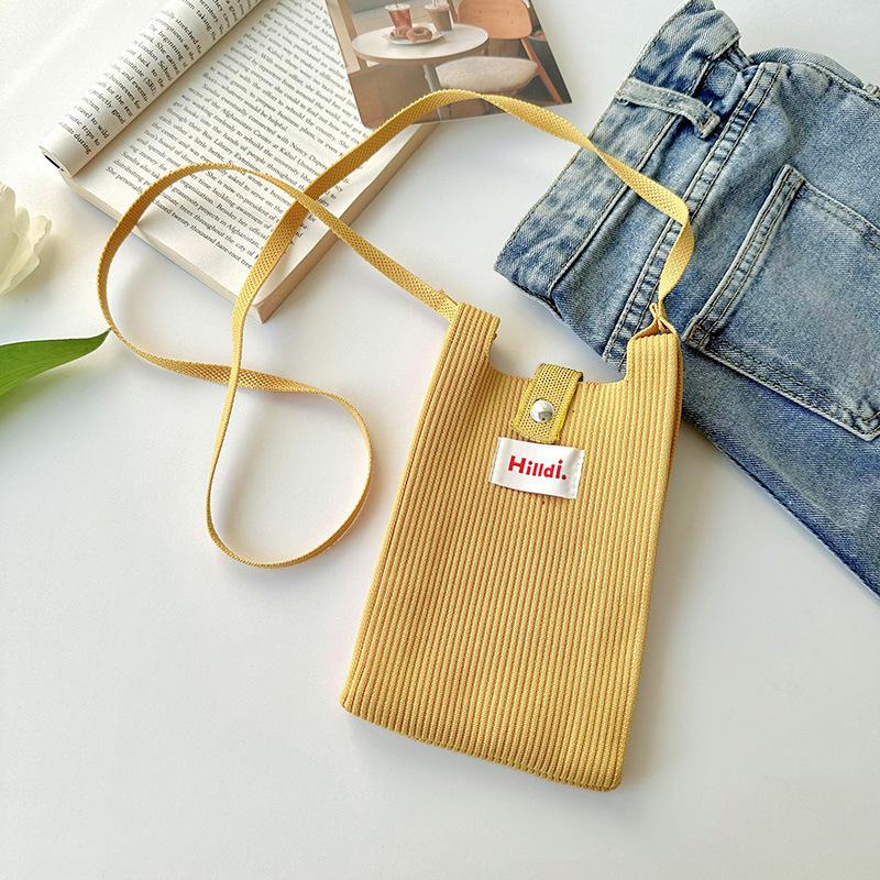 Однотонная вязаная сумка Мини-сумка через плечо Сумка для телефона через плечо Ins Dopamine Маленькая сумка