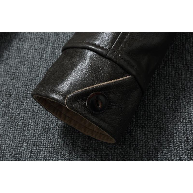 Китайский размер подлинная коровья мужская кожаная куртка мужские куртки тонкие серые коричневые воротник-стойка куртка для мужчин весна осень