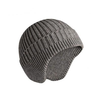 Женская зимняя повседневная серая шапка-бини с ушками