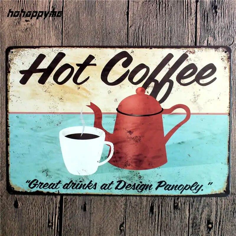 Coffee Menu Metal Plaque Signs House Art License Poster Home Decoration License Plate Tin Wall Decor 20*30 CM