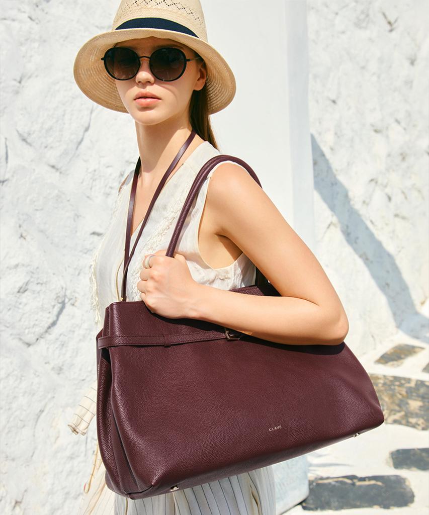 Clair Burgundy Tote Bag