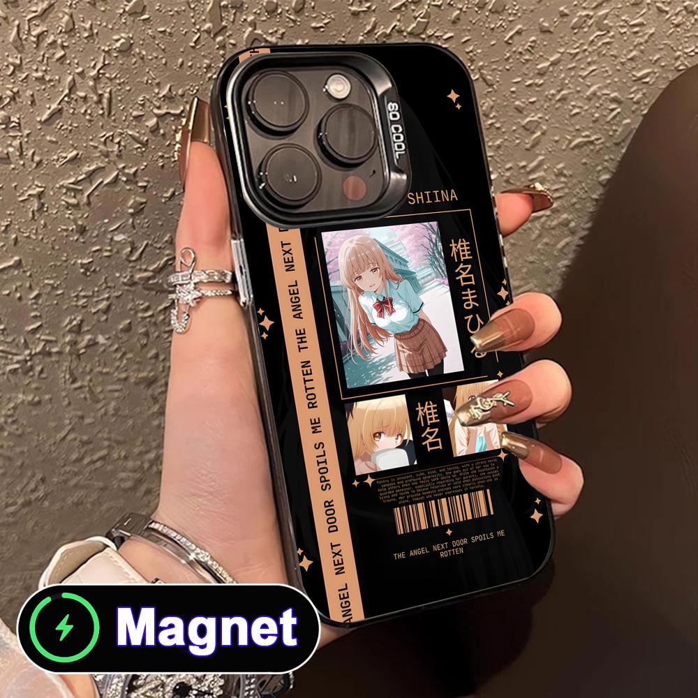 Чехол для телефона Angel Mahiru Shina для iPhone 17 16 15 14 13 12 11 Air Pro Max Plus Цветной Серебристый Чехол MagSafe