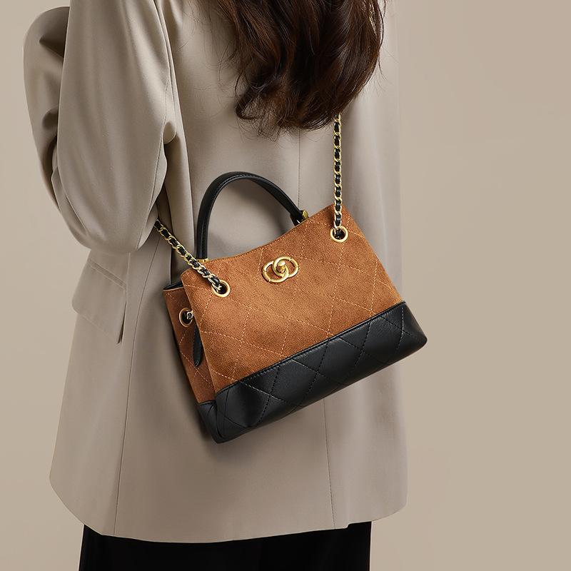 Tote bag 2026 new women's bag spring and summer leather shoulder armpit bag Xiaoxiangfeng portable bucket bag