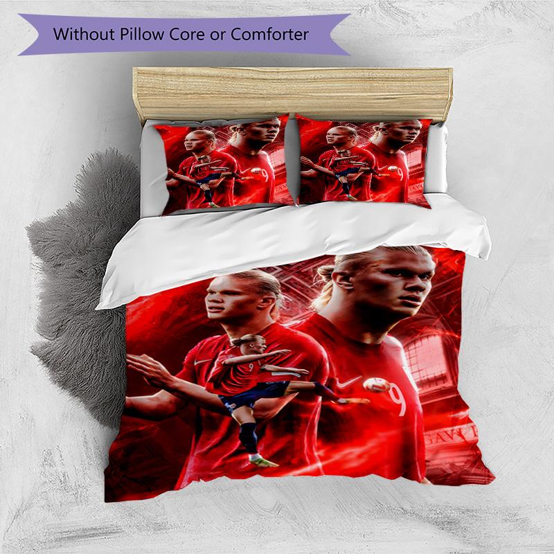 3pcs Haaland6 Design Cover Set - HD Printed Bedding with 1 Cover and 2 Pillowcases - Perfect for Home and Dorm Decor