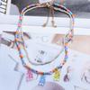 Imitation Pearl Temperament Double Necklace Female Cute Cartoon Bear Necklace Beaded Soft Pottery Personality Necklace Set