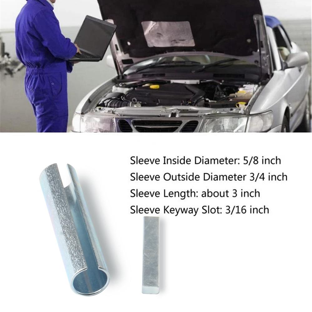 Hot Sale Shaft Adapter Pulley Bore Reducer Sleeve Bushing Sheave Key Car Accessories Silver 5/8" x 3/4" x 3"