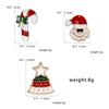 3pcs/set Christmas Brooch Set Elf Snowman Stocking Enamel Rhinestone Party Gift