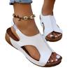 2025 New Plus Size Women's Fish Mouth Flat Sandals Comfortable & Casual Summer Slip-On Open Toe Wide Fit Shoes