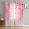 День святого Валентина Розовая любовь Прозрачная занавеска для гостиной Шторы для дома Спальня Вуаль Шторы для окна Тюль
