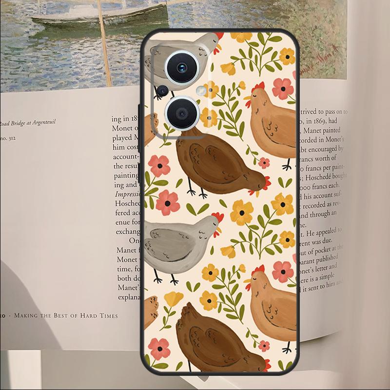 Чехол с рисунком цыпленка для OPPO Reno 7 8 Lite 11F 12F 13F 14F 10 11 12 13 14 Pro Чехол для OPPO Find X6 X8 X9 Pro