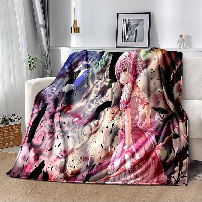 Одеяло с рисунком Puella Magi Madoka Magica, мягкое одеяло для дома, спальни, кровати, дивана, пикника, путешествия, офиса, детское одеяло