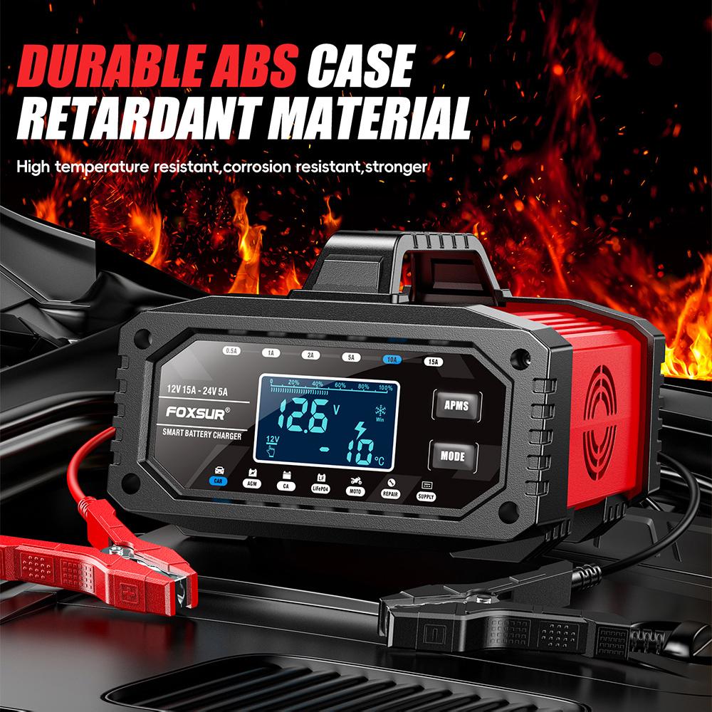 Protect Quick Charger Full Automatic 12V/24V Car Battery Charger Intelligent for Repair Car Maintainer Multiple Protections 300W LCD Display