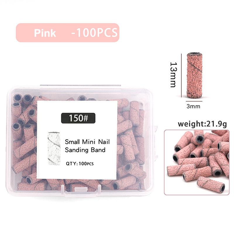 Versatile 3mm Nail Drill Bits 50 Pcs Set Effective Sanding Bands for Gel Acrylic Polish Treatment