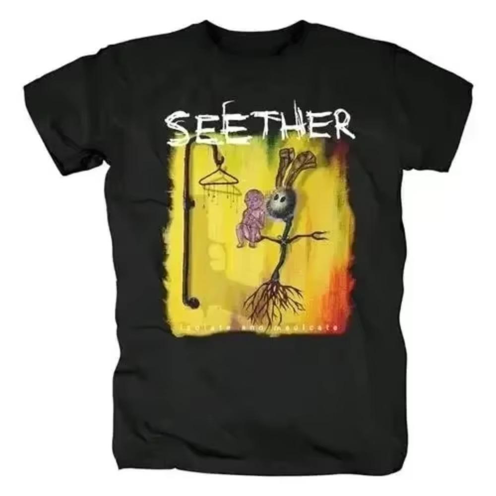 Футболка Heavy Metal Seether для женщин и мужчин, рок-футболка, удобный топ, 100% хлопок, мужская летняя футболка, маленькая, свежая, модная, трендовая футболка