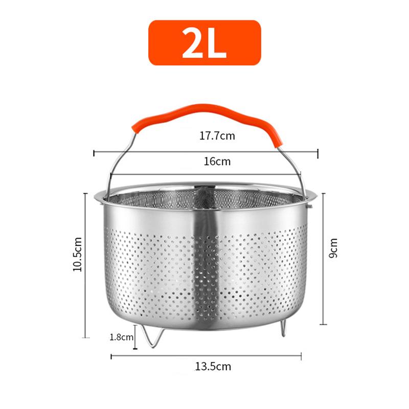 Stainless Steel Kitchen Steamed Grid Pressure Cooker Anti-Scald Steamer Multi-Function Fruit Cleaning Basket Cooking Accessories
