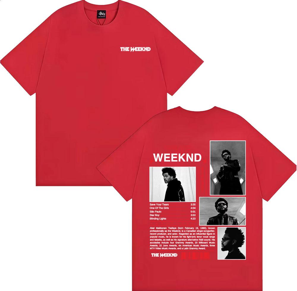 Rapper The Weeknd Starboy Album Cover T Shirt Unisexs Clothing Harajuku Punk Hip Hop Tshirts Unisex 100 Cotton Short Sleeve Tshirt