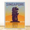 Ретро путешествия классические картины на холсте крафт-постеры настенные наклейки домашний декор семейный подарок Юго-Восточная Азия карта Сингапура винтажная