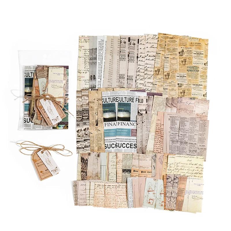 100pcs/pack Decor Scrapbook Vintage Materials Paper Combo Kit DIY Junk Journal Collage Photo Album Retro Background paper