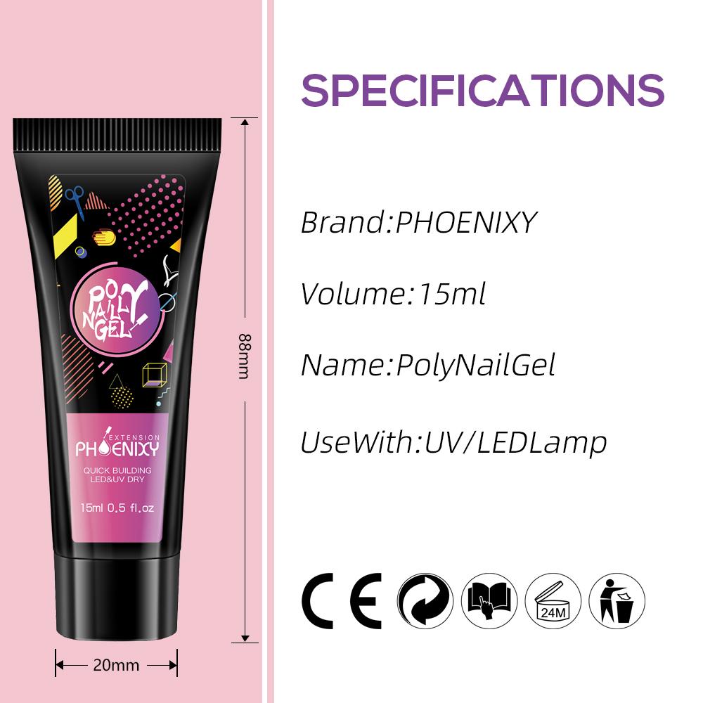 PHOENIXY 6/9 шт. полигель для наращивания ногтей, набор гелей для дизайна ногтей, акриловый гель для ногтей, стартовый набор для салона, сделай сам, дома