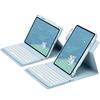 "Вращающийся акриловый чехол для iPad 10-го поколения со слотом для стилуса, 10,2-дюймовая магнитная Bluetooth-клавиатура и кожаная обложка"