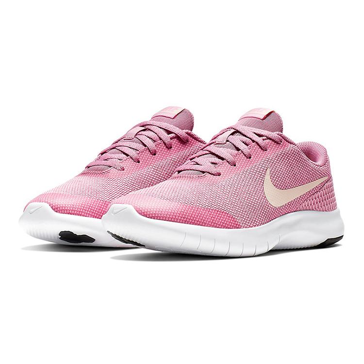 Nike Flex Experience RN 7 Cushioning Abrasion Resistant Breathable Low top Running Shoes Pink White Unisex (Unisex) Kids' Running Shoes