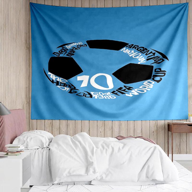 Soccer Print Tapestry, Backdrop, Easy Setup, Ideal for Bedroom, Office & Living Room, with Aesthetic Wall Hanging Decor.