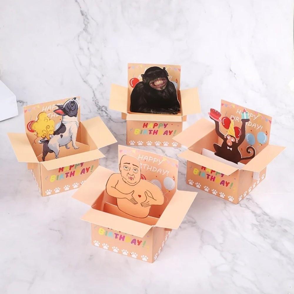 Novelty Hilarious Pop-Up Card Humorous Character Invitation Card Birthday Party