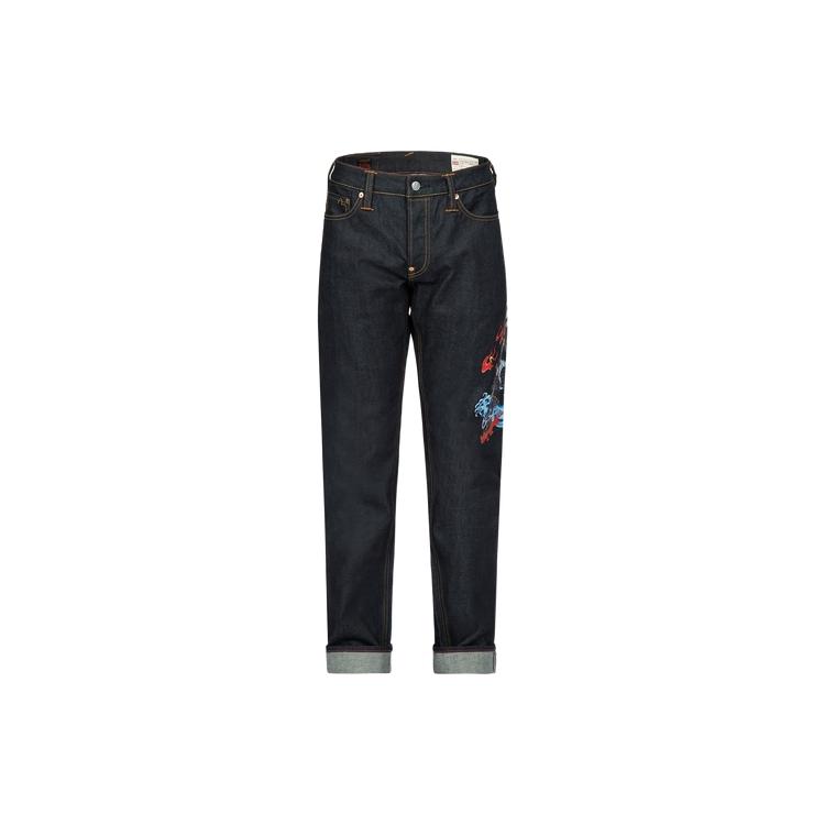 EVISU Jeans Men's Denim Blue Moderate Slim Fit Pants 2ESHTM3JE15610CS